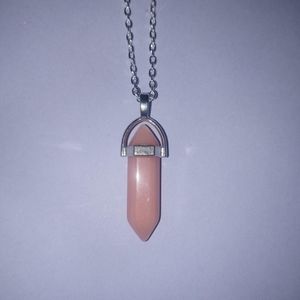 pink glow in the dark crystal necklace